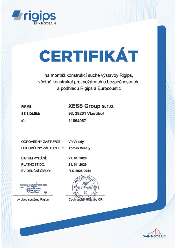 Realizace střechy od stavební firmy XESS Group